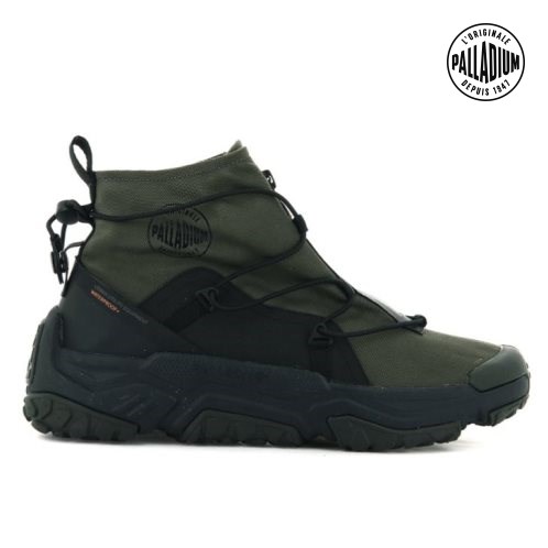 Palladium Off-grid Hi Zip Waterproof + Women's Sneakers Olive | UK F256-QLI